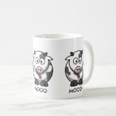 Cartoon Cow MOOO (3x rond) Koffiemok (Voorkant rechts)