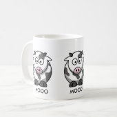 Cartoon Cow MOOO (3x rond) Koffiemok (Voorkant links)