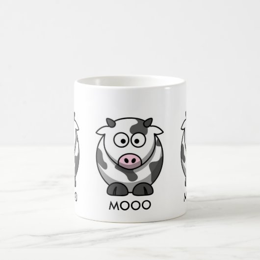 Cartoon Cow MOOO (3x rond) Koffiemok (Center)
