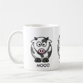 Cartoon Cow MOOO (3x rond) Koffiemok (Links)