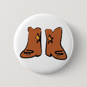 Cartoon Cowboy Boots Ronde Button 5,7 Cm