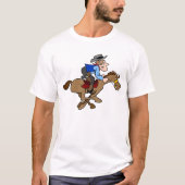 Cartoon Cowboy Gallops Fast Animated Horse T-shirt (Voorkant)