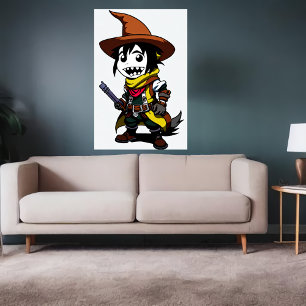 Cartoon cowboy heks   AI Art Poster