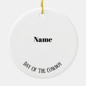 Cartoon Cowboy met Rope Ornament (Achterkant)