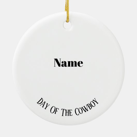 Cartoon Cowboy met Rope Ornament (Achterkant)