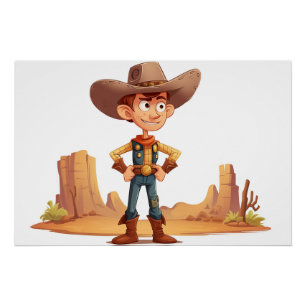 Cartoon Cowboy Perfect Poster