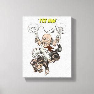 Cartoon cowboy-sportpistolen canvas afdruk