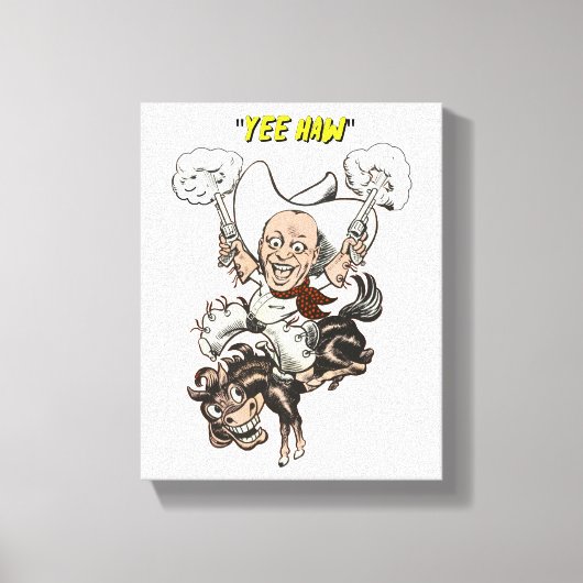 Cartoon cowboy-sportpistolen canvas afdruk (Voorkant)