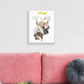 Cartoon cowboy-sportpistolen canvas afdruk (Insitu (Woonkamer))