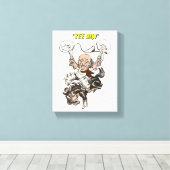 Cartoon cowboy-sportpistolen canvas afdruk (Insitu (Houten vloer))