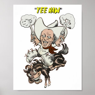 Cartoon cowboy-sportpistolen poster