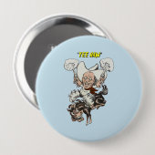 Cartoon cowboy-sportpistolen ronde button 4,0 cm (Voorkant /achterkant)