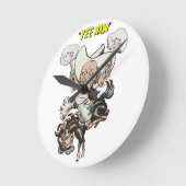 Cartoon cowboy-sportpistolen ronde klok (Hoek)