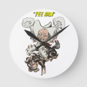 Cartoon cowboy-sportpistolen ronde klok (Voorkant)