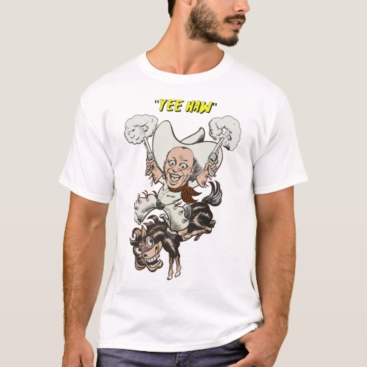 Cartoon cowboy-sportpistolen t-shirt (Voorkant)