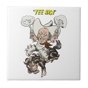 Cartoon cowboy-sportpistolen tegeltje