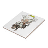 Cartoon cowboy-sportpistolen tegeltje (Zijkant)