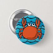 Cartoon Crab Ronde Button 5,7 Cm (Voorkant /achterkant)