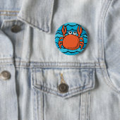 Cartoon Crab Ronde Button 5,7 Cm (In situ)