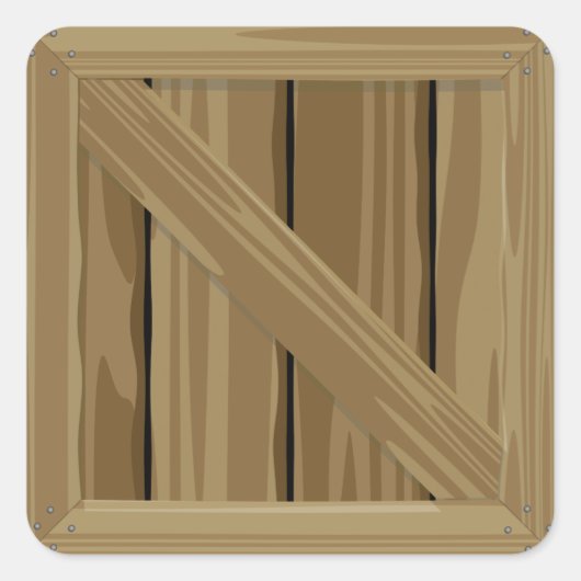 Cartoon Crate Vierkante Sticker (Voorkant)