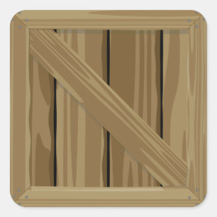 Cartoon Crate Vierkante Sticker