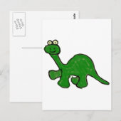 Cartoon Crayon Brontosaurus Collectie Briefkaart (Voorkant / Achterkant)