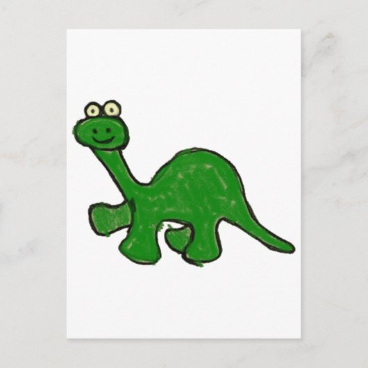 Cartoon Crayon Brontosaurus Collectie Briefkaart (Voorkant)