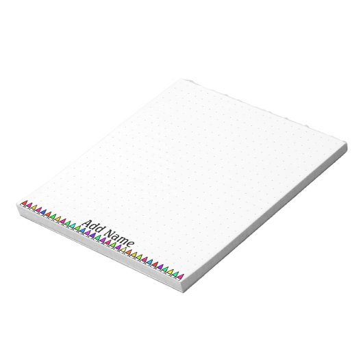 Cartoon Crayon Pattern Aangepast puntenraster Notitieblok (Linkerzijde)