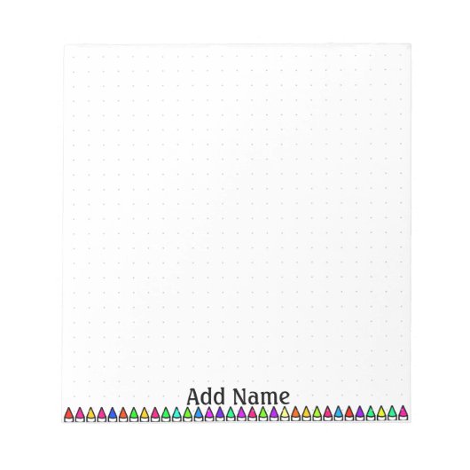 Cartoon Crayon Pattern Aangepast puntenraster Notitieblok (Voorkant)