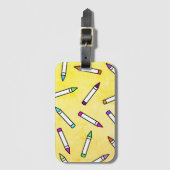 Cartoon Crayon Pattern Bagagelabel (Voorkant (verticaal))