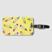 Cartoon Crayon Pattern Bagagelabel (Voorkant (horizontaal))