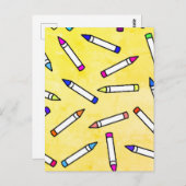 Cartoon Crayon Pattern Briefkaart (Voorkant / Achterkant)