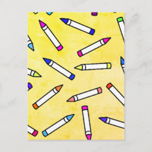 Cartoon Crayon Pattern Briefkaart