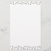 Cartoon Crayon Pattern Decoratief Lijst Briefpapier (Voorkant)