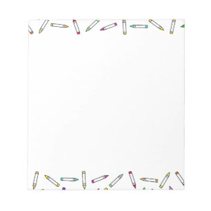 Cartoon Crayon Pattern Decoratief Lijst Notitieblok