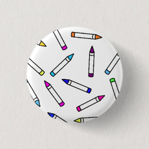 Cartoon Crayon Pattern Decoratief Ronde Button 3,2 Cm