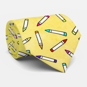 Cartoon Crayon Pattern Decoratief Stropdas