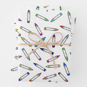 Cartoon Crayon Pattern Inpakpapier Vel (In situ)