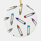Cartoon Crayon Pattern Keramisch Ornament (Voorkant)