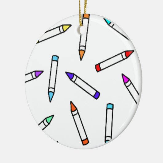 Cartoon Crayon Pattern Keramisch Ornament (Links)