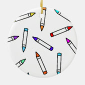 Cartoon Crayon Pattern Keramisch Ornament (Achterkant)