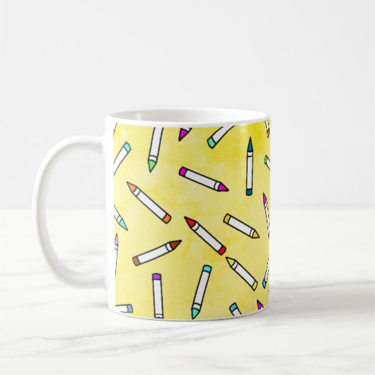 Cartoon Crayon Pattern Koffiemok (Links)