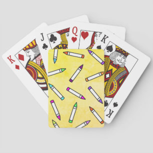 Cartoon Crayon Pattern Pokerkaarten