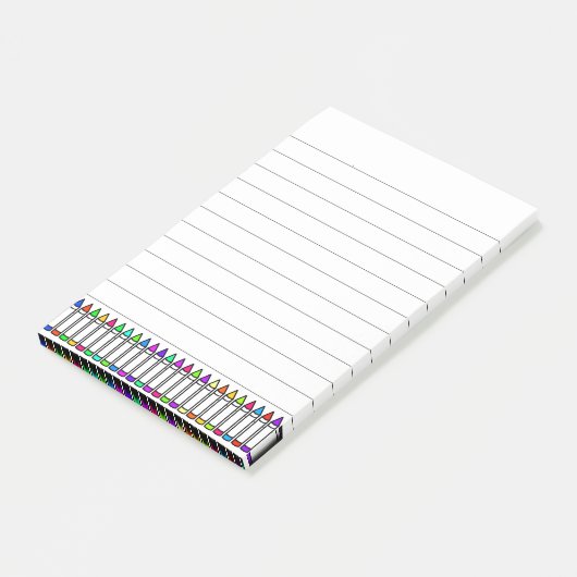 Cartoon Crayon Pattern Post-it® Notes (Schuin)