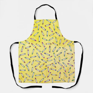 Cartoon Crayon Pattern Schort