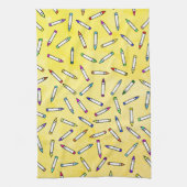 Cartoon Crayon Pattern Theedoek (Verticaal)