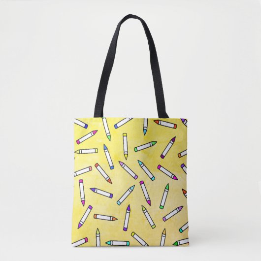 Cartoon Crayon Pattern Tote Bag (Voorkant)