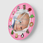 Cartoon Critters Kinder en Babies Aangepast roze Grote Klok (Hoek)