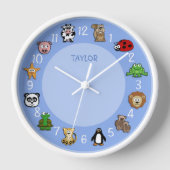 Cartoon Critters met naam Sjabloon blauw (Voorkant)