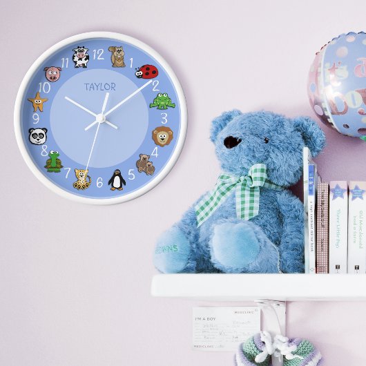 Cartoon Critters met naam Sjabloon blauw